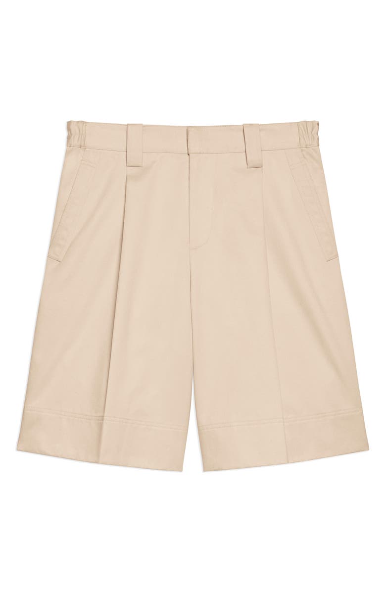 Helmut Lang Relaxed Fit Pleat Front Chino Shorts, Alternate, color, Oatmeal