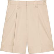 Helmut Lang Relaxed Fit Pleat Front Chino Shorts