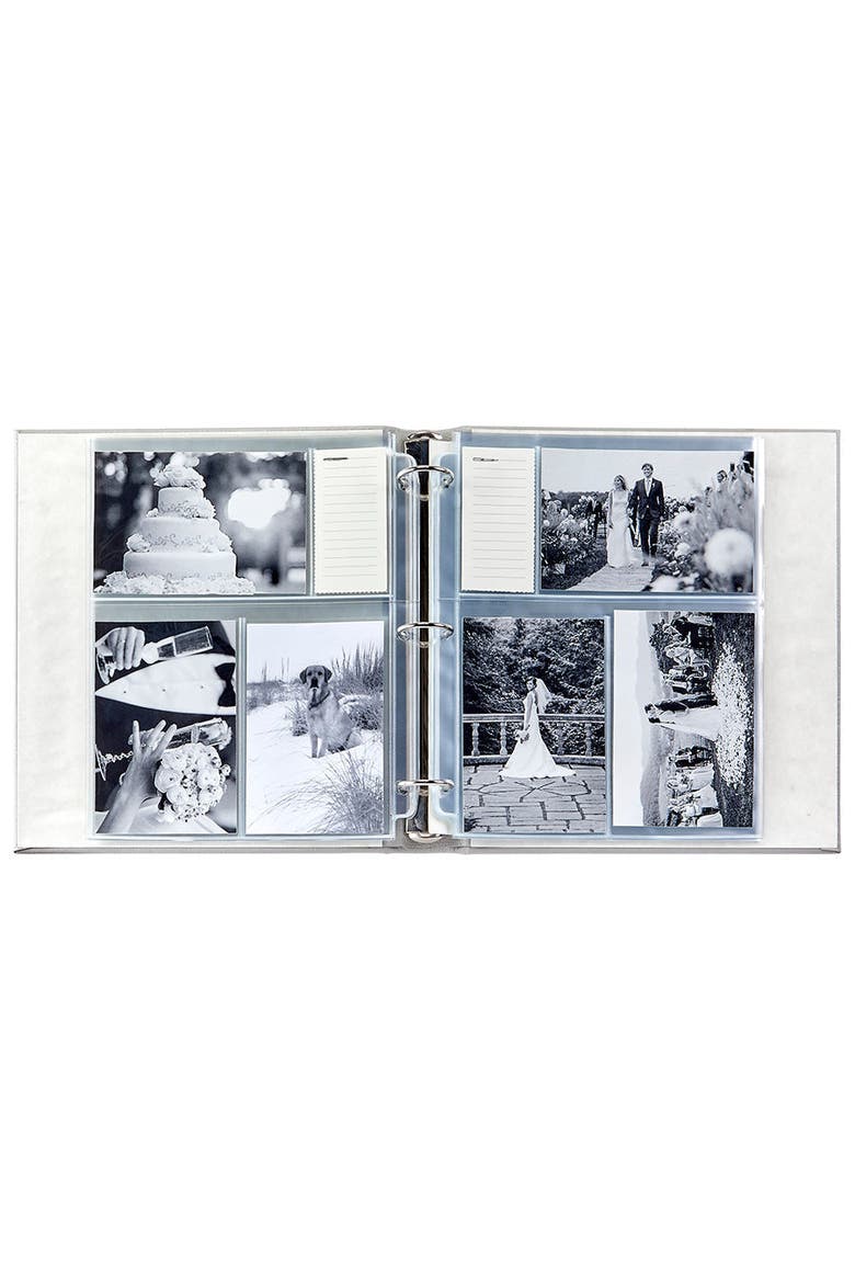 Large 3-Ring Clear Pocket Album, Alternate, color, White