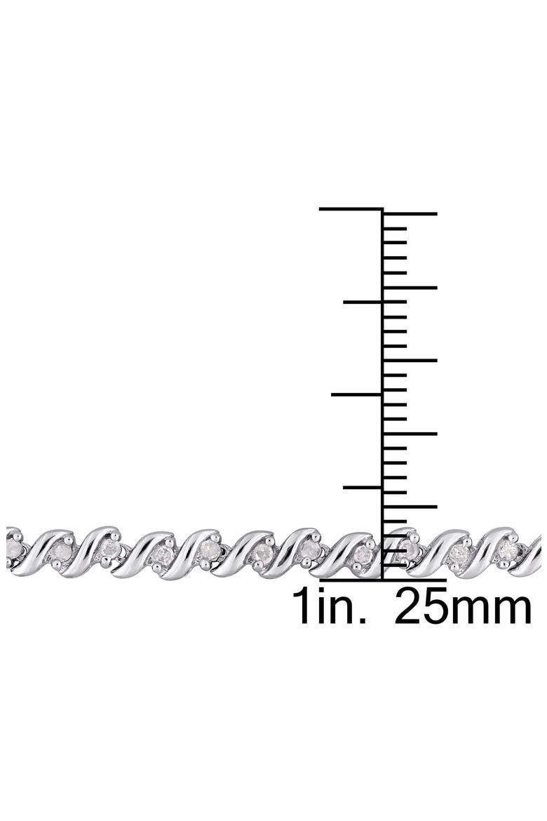 Twisted Diamond Tennis Necklace - 1.05ct., Alternate, color, SILVER