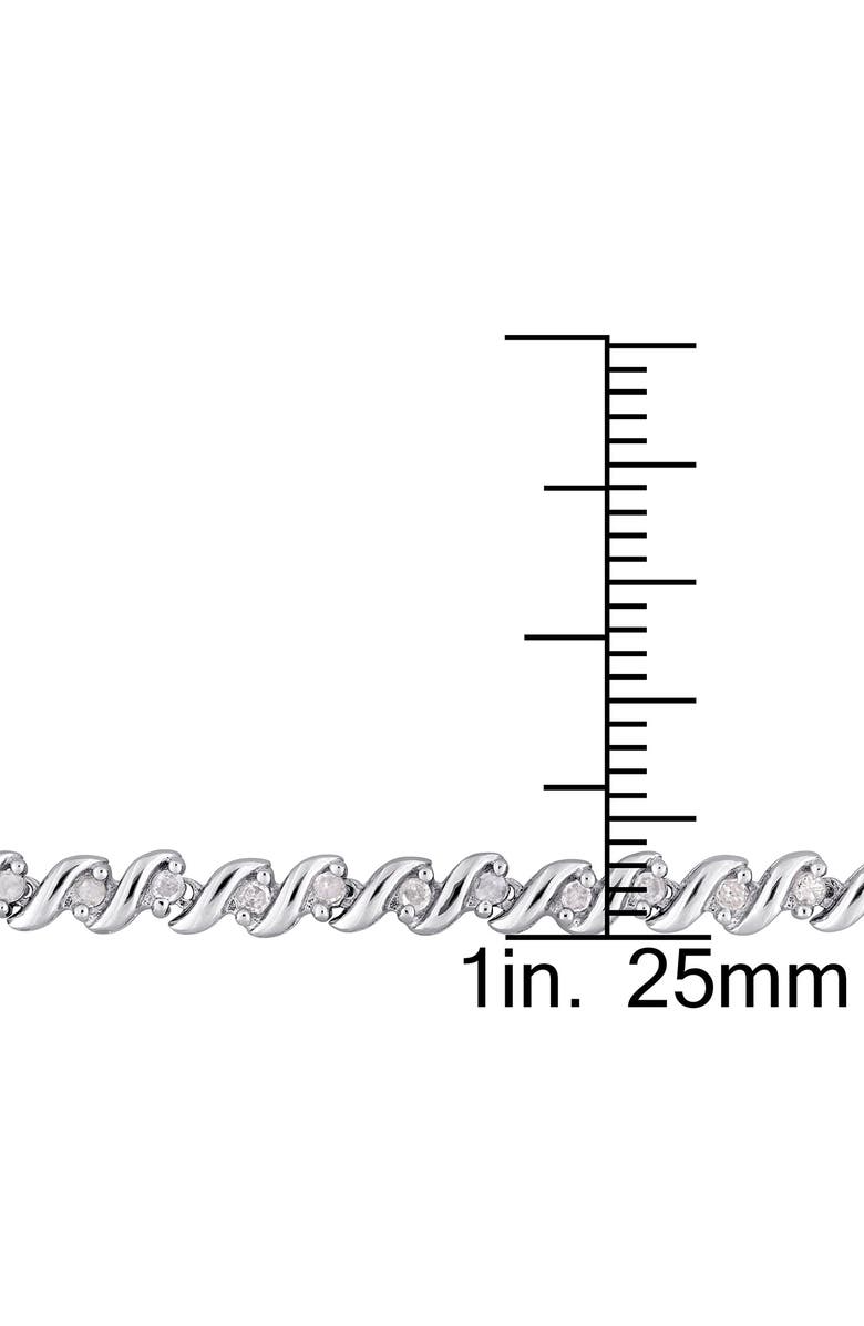 DELMAR Twisted Diamond Tennis Necklace - 1.05ct., Alternate, color, Silver