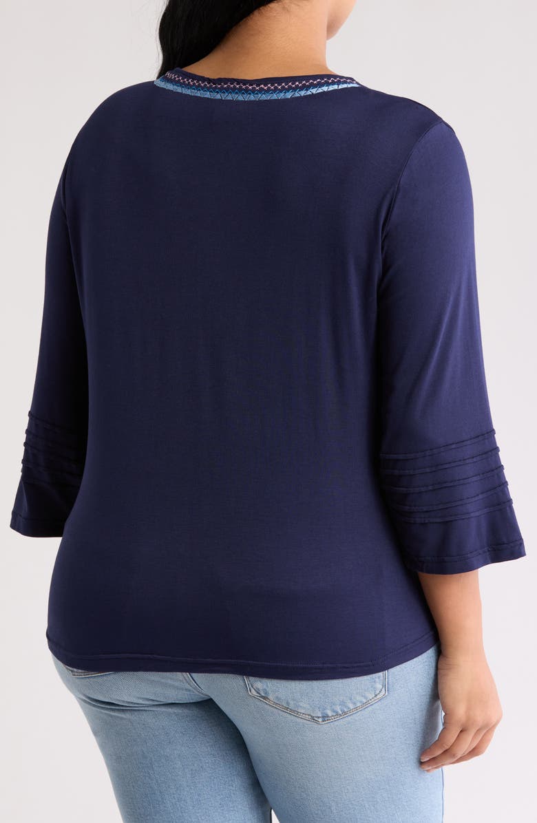 Forgotten Grace Embroidered Blouse, Alternate, color, Navy