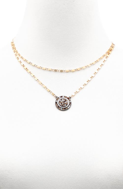 Vince Camuto Crystal Pendant Set Of 2 Chain Necklaces In Gold Tone