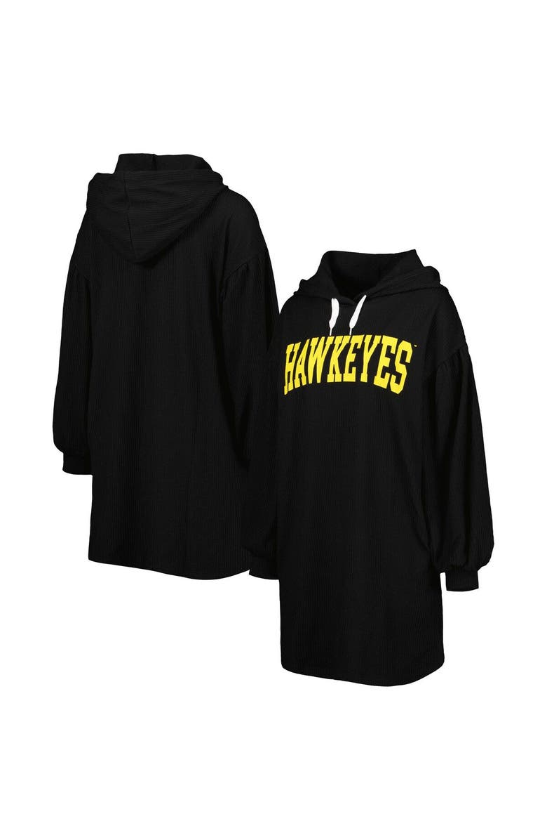 GAMEDAY COUTURE Women's Gameday Couture Black Iowa Hawkeyes Game Winner Vintage Wash Tri-Blend Dress, Main, color, Black