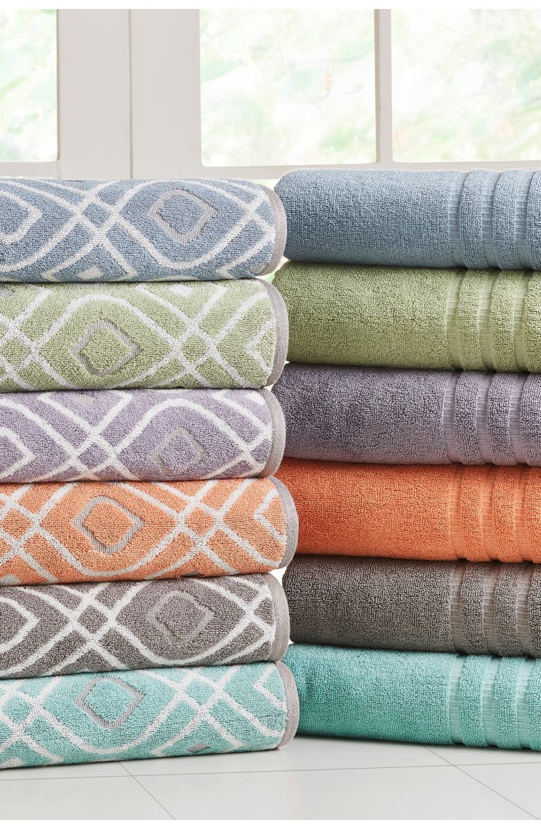 Modern Threads Yard Dyed Towel 6-Piece Set, Alternate, color, Ash Grey