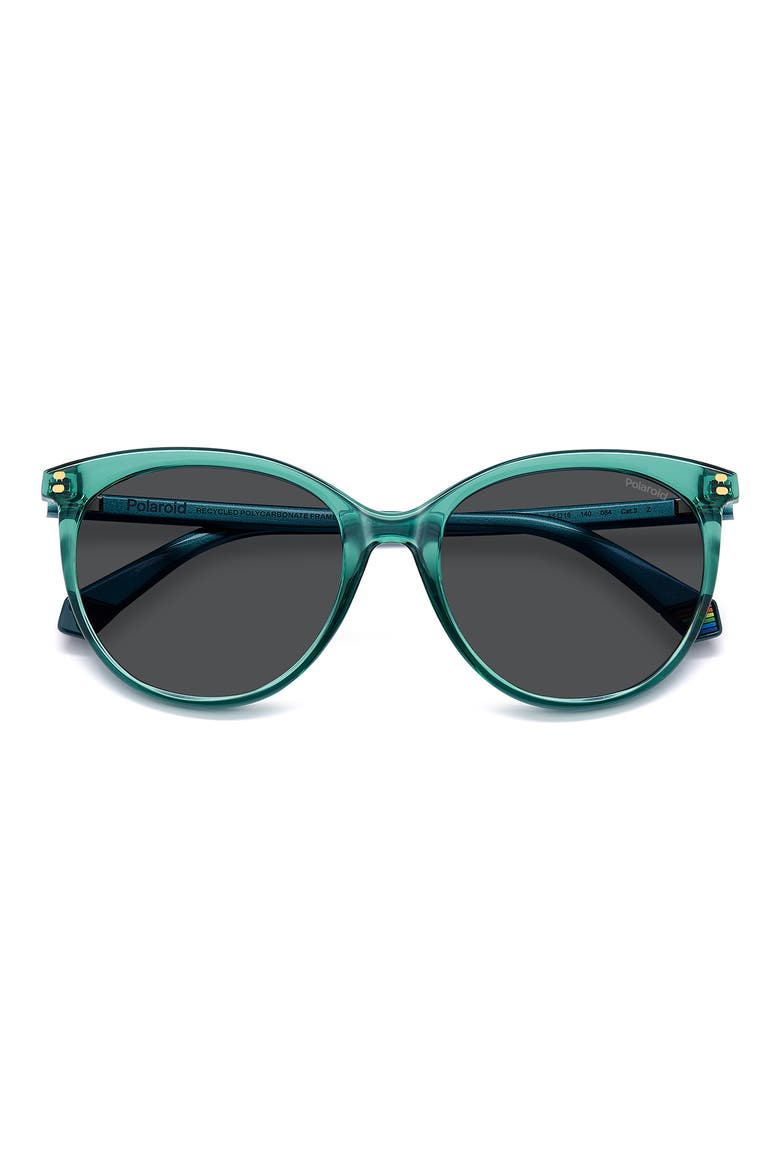 55mm Polarized Cat Eye Sunglasses, Alternate, color, GREEN/ GREY POLAR