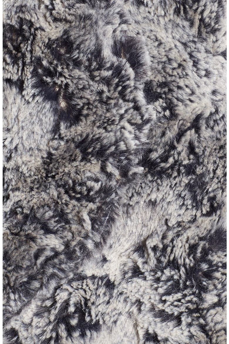 Draped Faux Fur Vest, Alternate, color, FROSTED BLACK