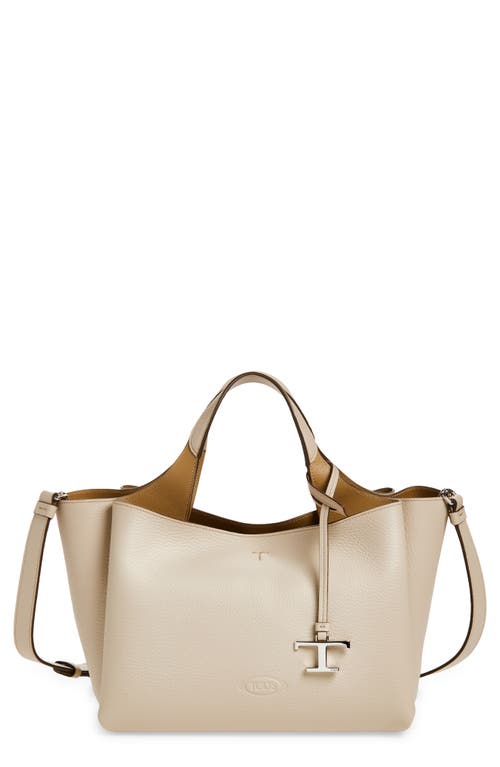 Tod's Mini Leather Tote In Sand
