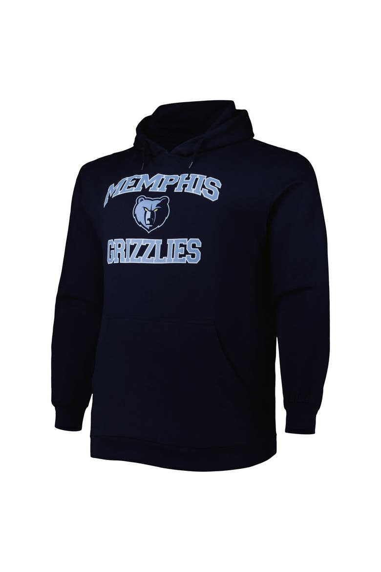 Men's Navy Memphis Grizzlies Big & Tall Heart & Soul Pullover Hoodie, Alternate, color, Navy