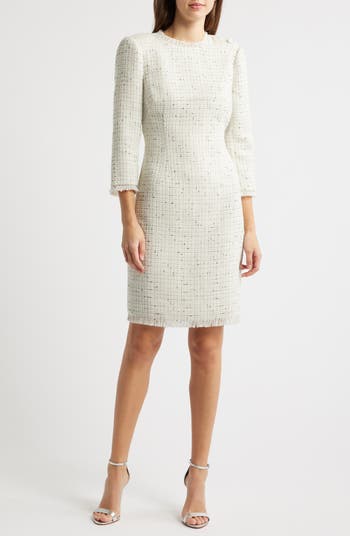 Eliza J Long Sleeve Boucl Sheath Dress | Nordstromrack Eliza J Long Sleeve Boucl Sheath Dress | Nordstromrack