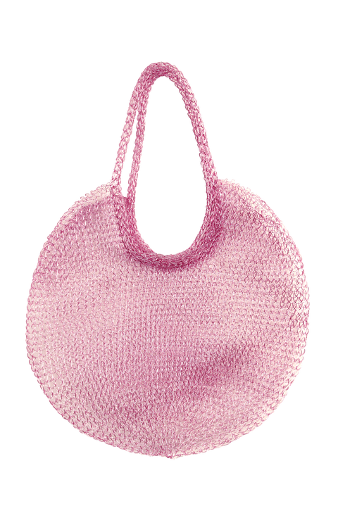 The Sol Mesh Wire Tote Bag in Pink