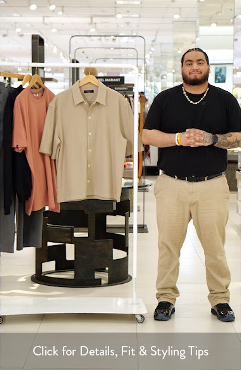 Stallion Oversize Short Sleeve Cotton Button-Up Shirt, sales video thumbnail