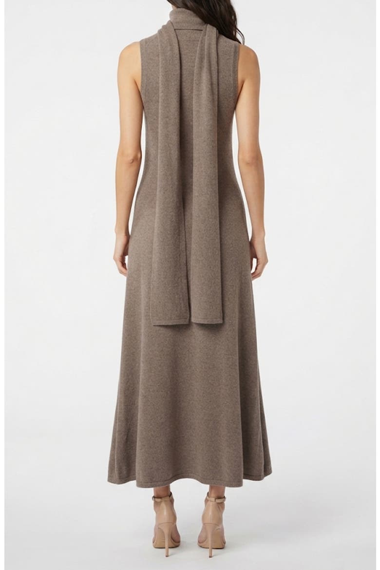 Scarf Neck Sleeveless Sweater Midi Dress, Alternate, color, HEATHER BROWN