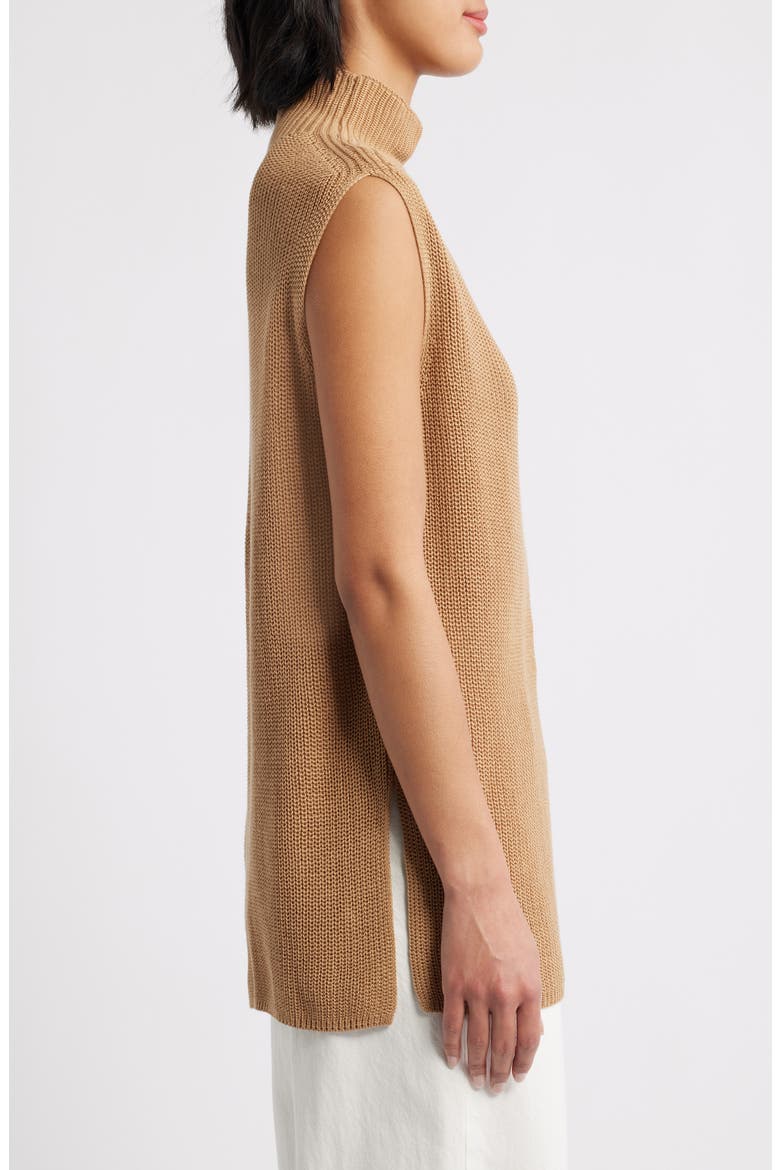Mock Neck Sweater Vest, Alternate, color, GOLDEN CAMEL