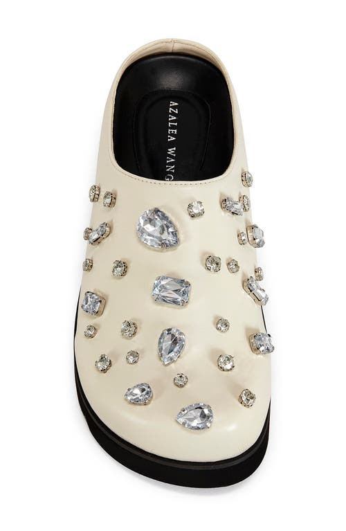 Azalea Wang Voncile Embellished Platform Mule In Bone