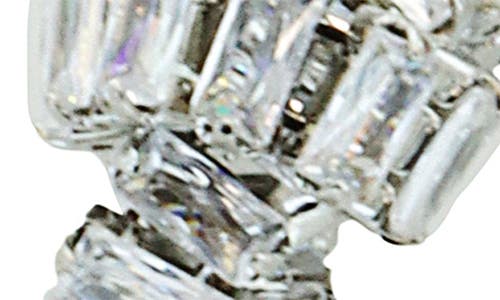 Panacea Baguette Crystal Knot Drop Earrings In Silver