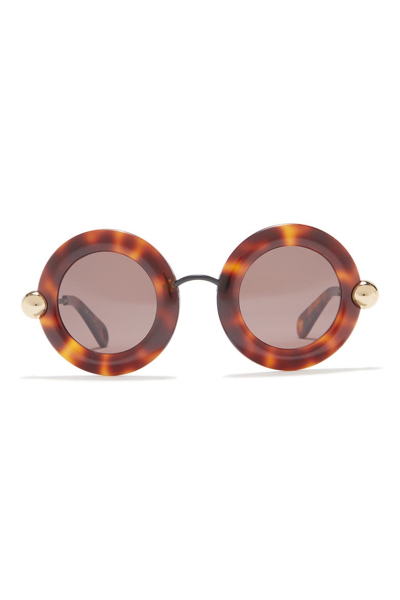 45mm Round Sunglasses, Main, color, AVANA BROWN