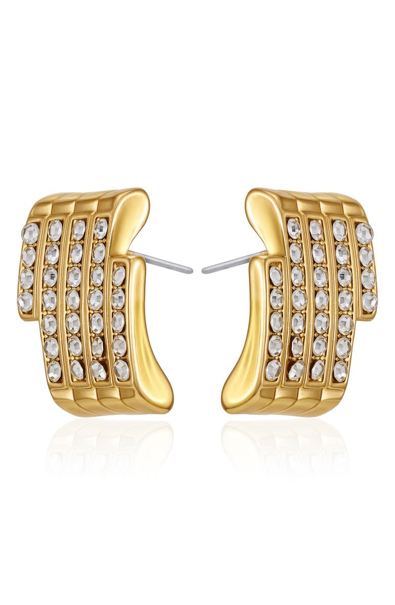 Vince Camuto Crystal Stud Earrings, Alternate, color, Gold