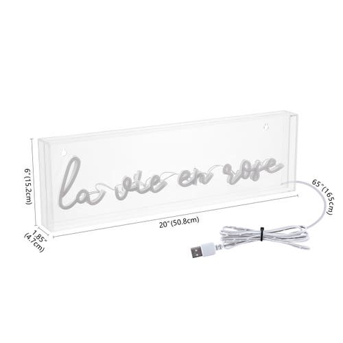 Jonathan Y La Vie En Rose Contemporary Glam Acrylic Neon Lighting In Pink
