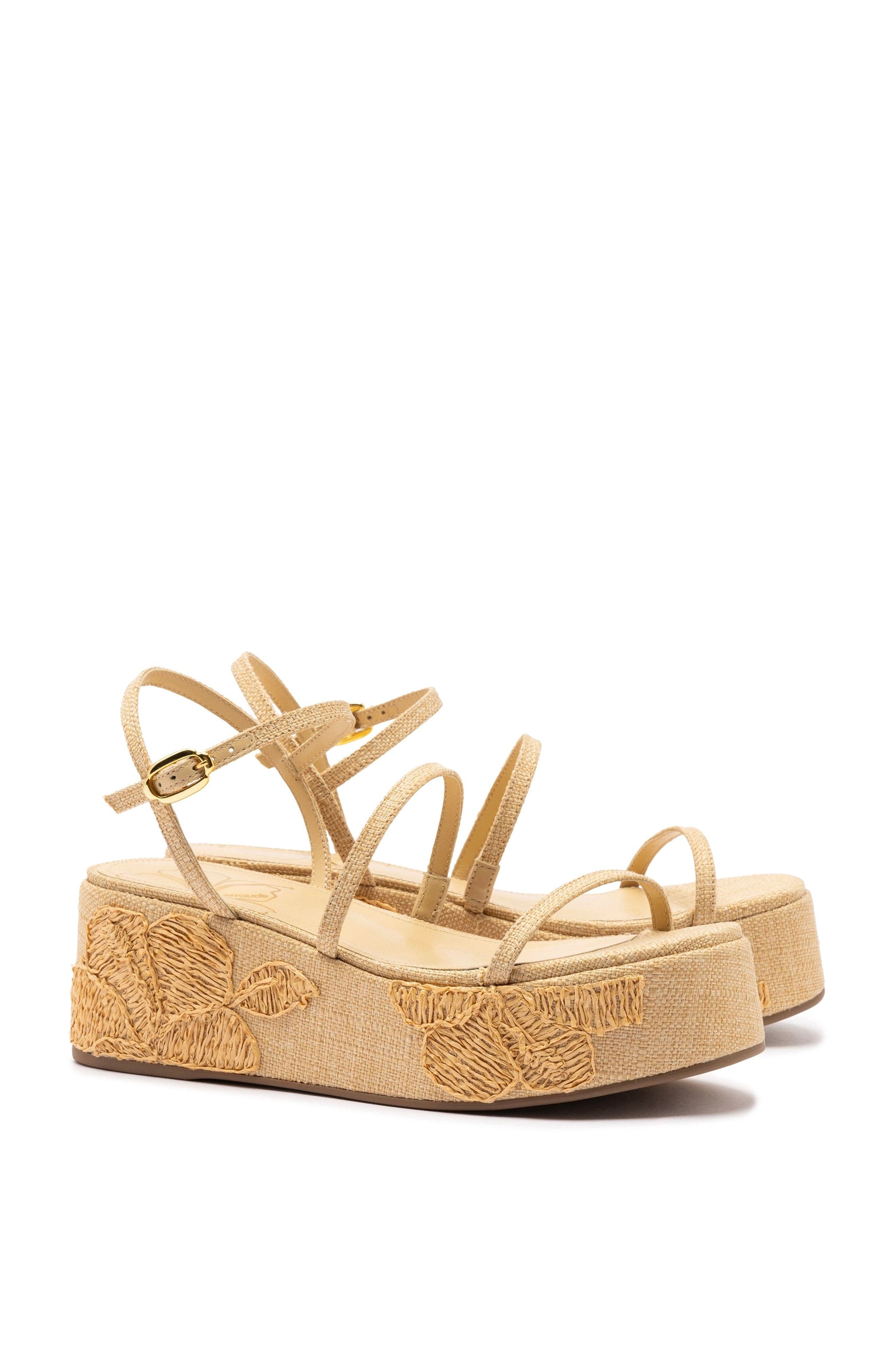 Larroudé Gio Flatform Sandal, Alternate, color, Beige