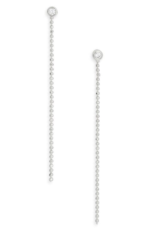Demi Fine Cubic Zirconia Ball Chain Linear Drop Earrings