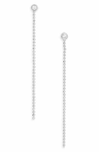 Demi Fine Cubic Zirconia Ball Chain Linear Drop Earrings