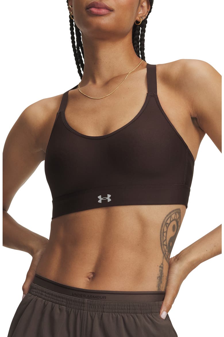 Continuum Mid Impact Racerback Sports Bra, Main, color, KONA BROWN