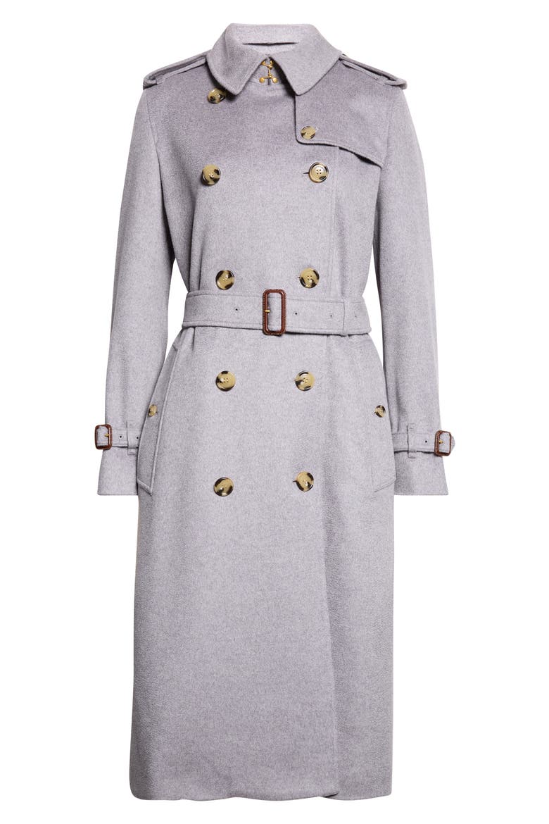 Kensington Cashmere Trench Coat, Main, color, LEAD GREY MELANGE