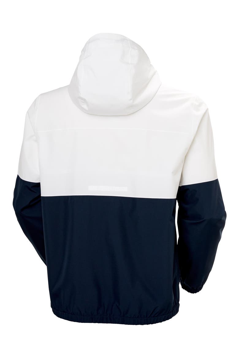 Koster Waterproof Hooded Rain Jacket, Alternate, color, WHITE/ NAVY