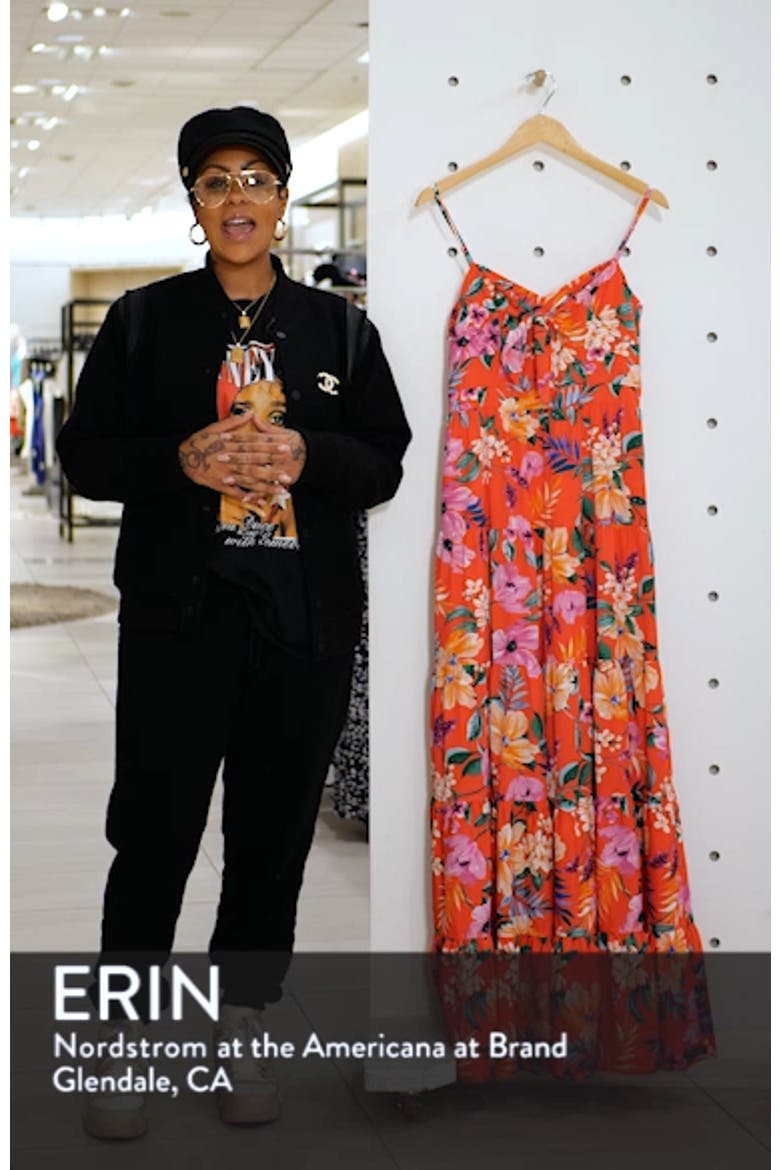 Floral Tie Front Tiered Maxi Sundress video