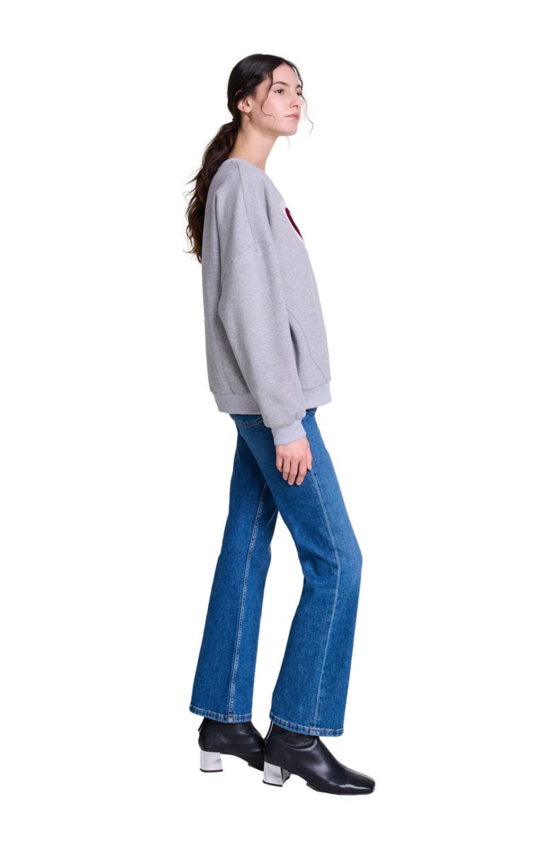 maje Paris heart patch sweatshirt, Alternate, color,