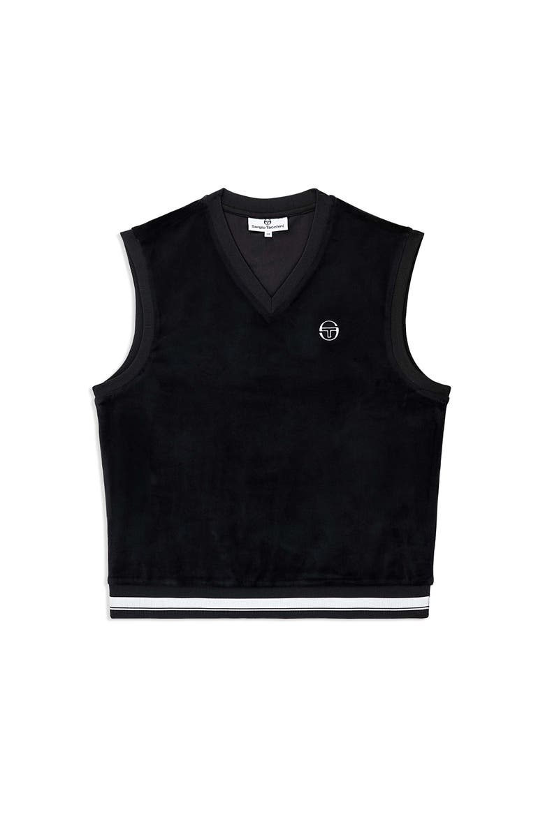Sergio Tacchini Renzo Velour Vest, Alternate, color, Black Beauty