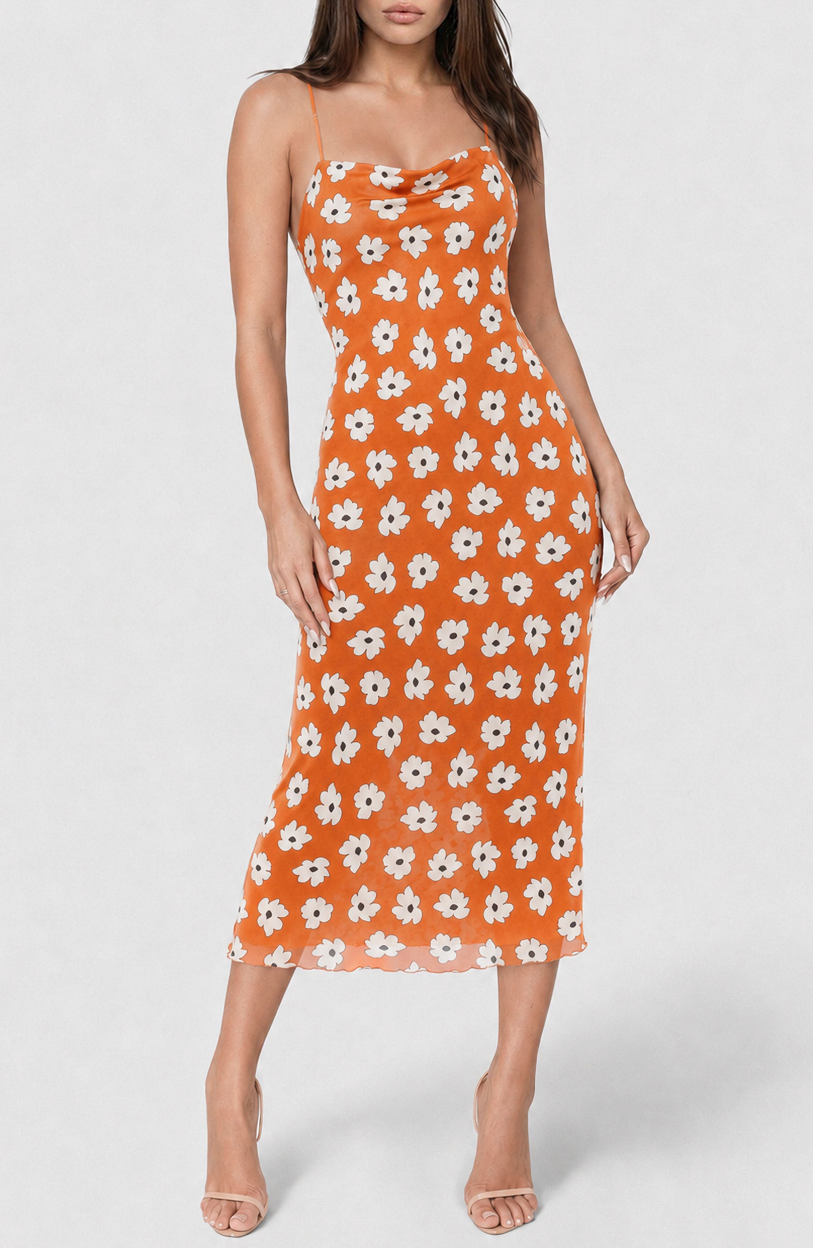 Cowl Neck Satin Slipdress