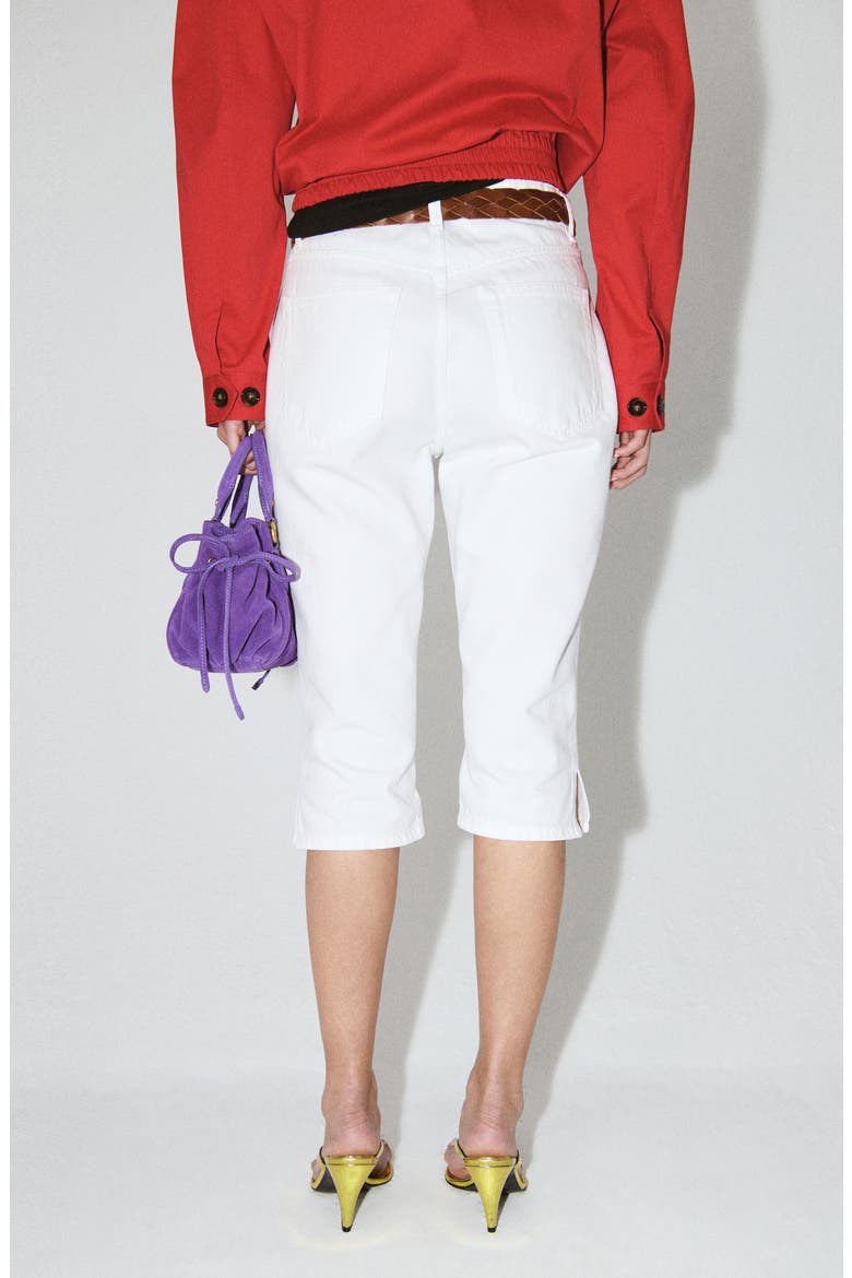 Starring Hailey Bieber Straight Leg Capri Jeans, Alternate, color, WHITE