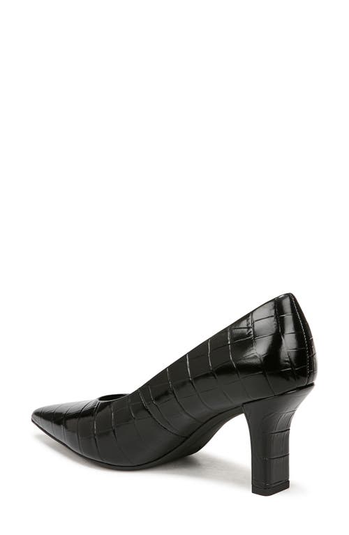 Vince Dianen Croc Embossed Pointed Toe Pump In Black