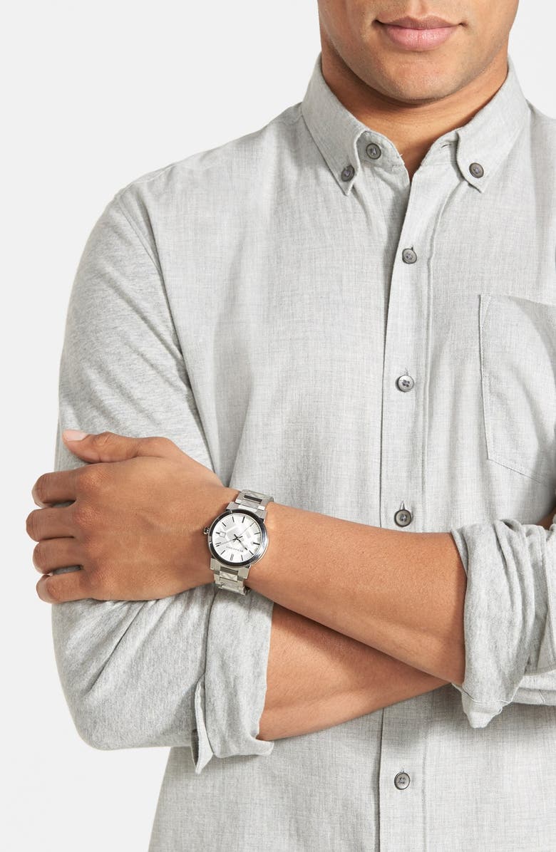 Burberry Check Stamped Bracelet Watch, 38mm, Alternate, color,