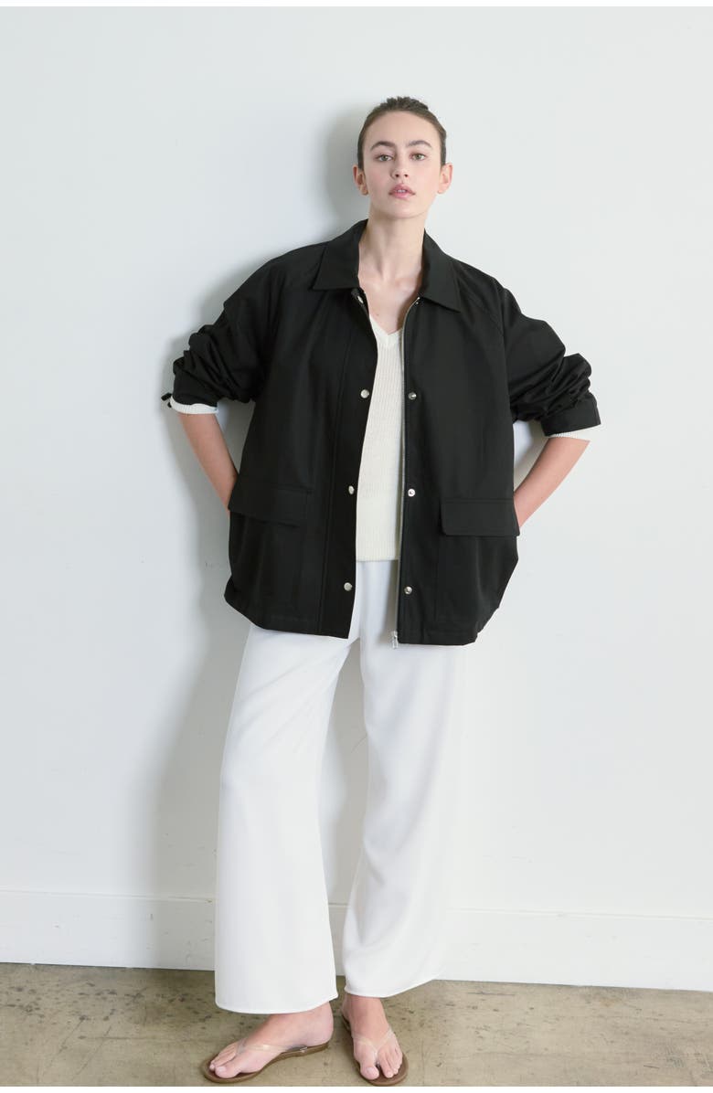 Almina Concept Cotton Barn Jacket, Main, color, Black