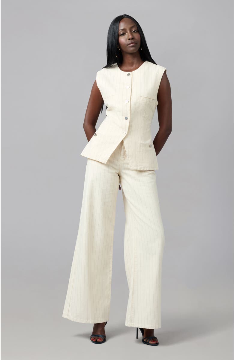 Lola Denim Milan Ultra High Rise Wide Leg Jeans, Alternate, color, Silver Lining