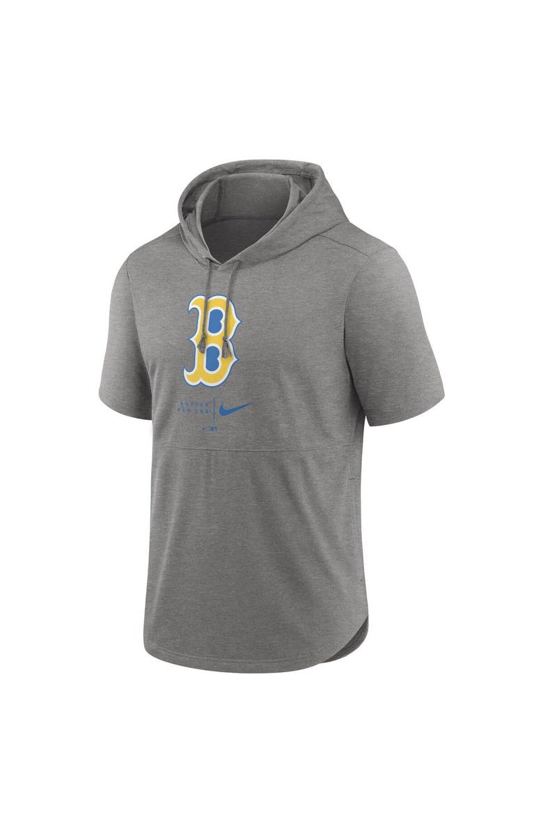 Nike Men's Nike Gray Boston Red Sox City Connect Performance Short Sleeve Pullover Hoodie, Alternate, color, 