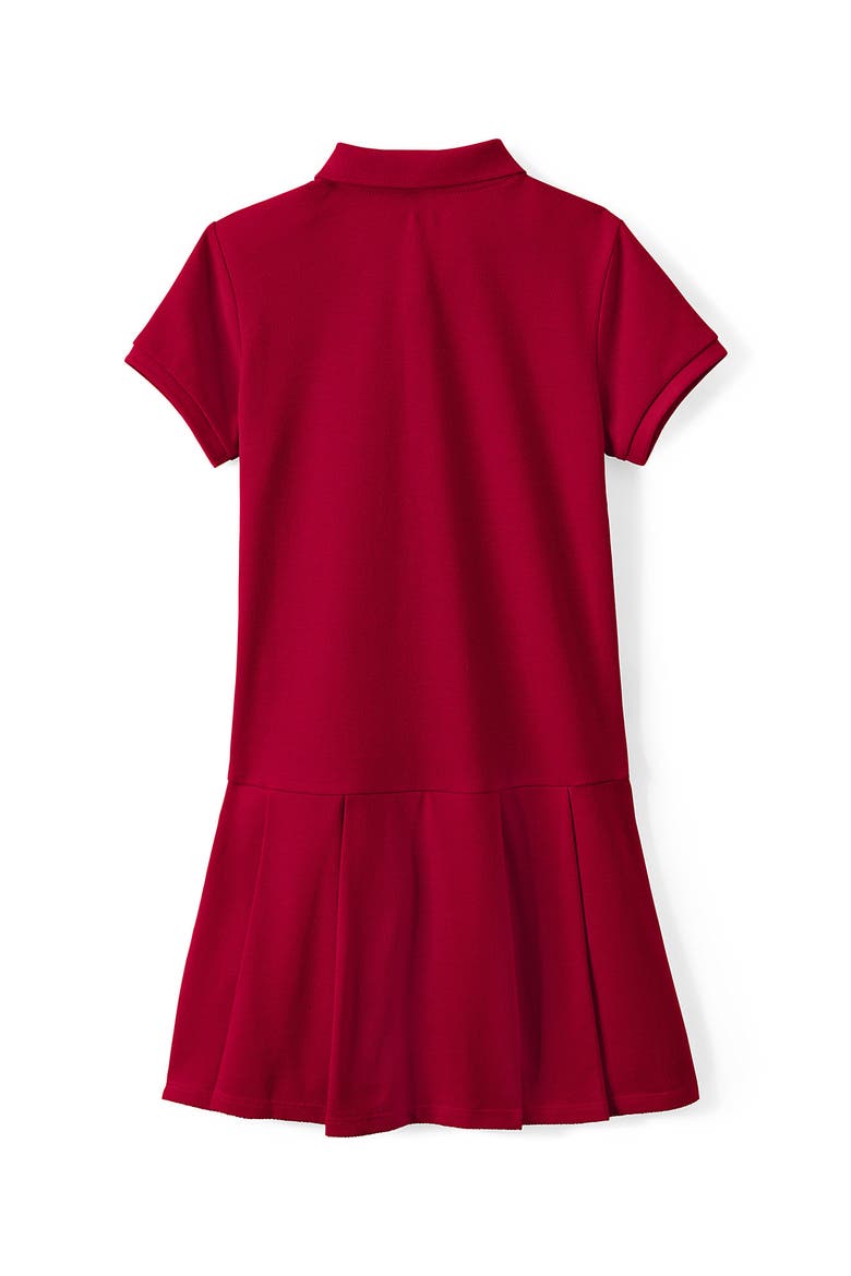 School Uniform Girls Short Sleeve Mesh Pleated Polo Dress, Alternate, color, Red