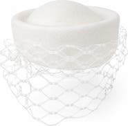 Binata Millinery Kahon Pillbox Fascinator Hat with Cage Veil