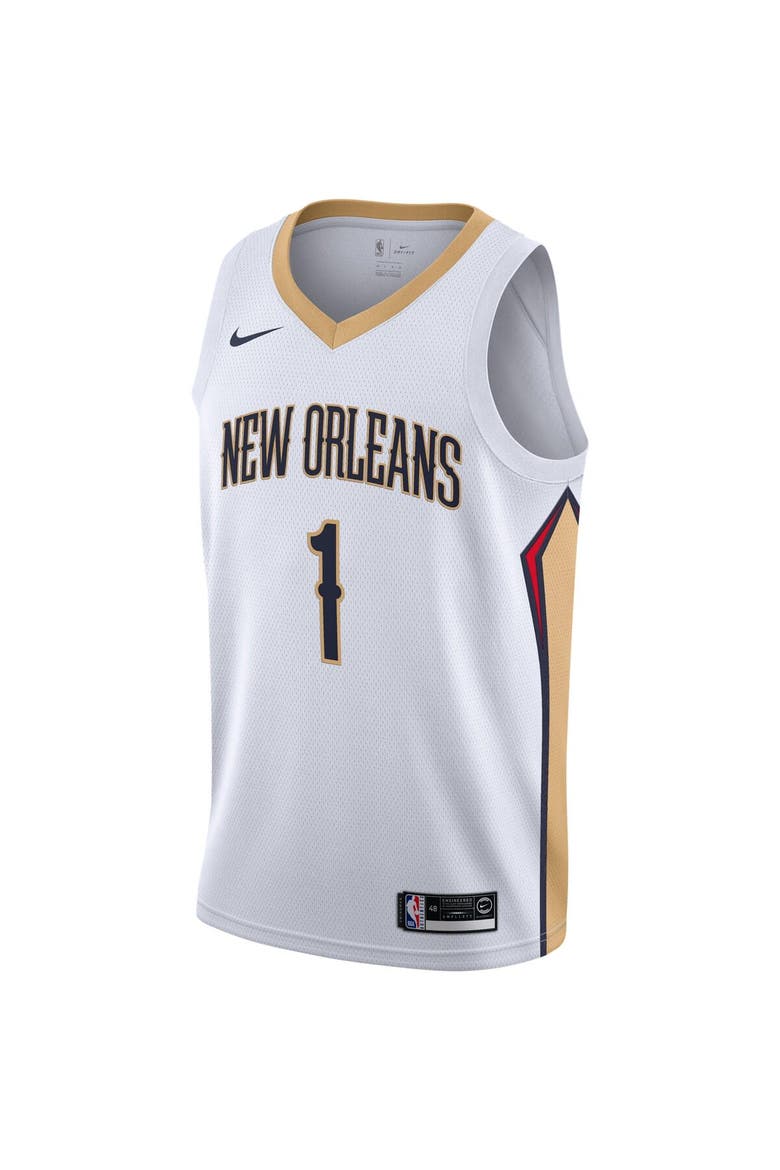 Men's Nike Zion Williamson White New Orleans Pelicans 2019/2020 Swingman Jersey - Association Edition, Alternate, color, White