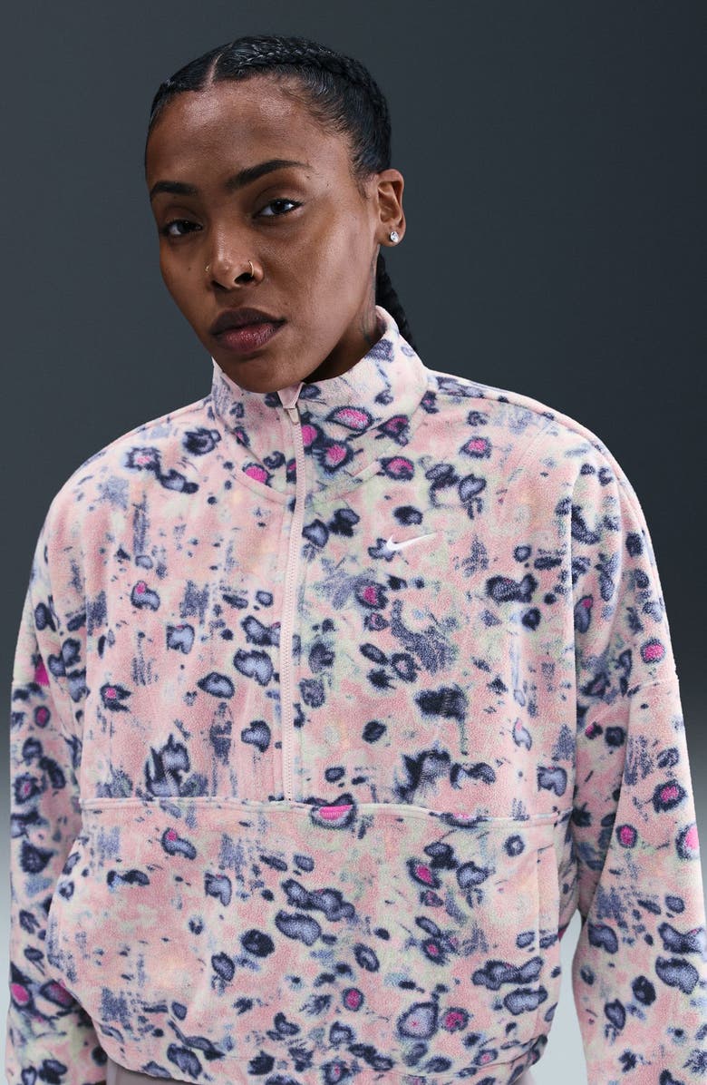 Nike One Half Zip Polar Jacket, Alternate, color, Silt Red/ Royal Pulse