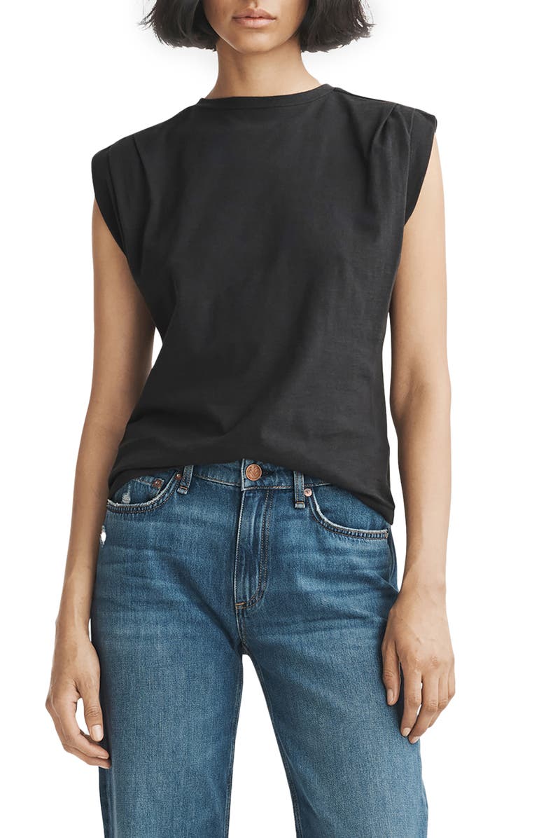 rag & bone Slub Pleat Organic Cotton Tank, Main, color,
