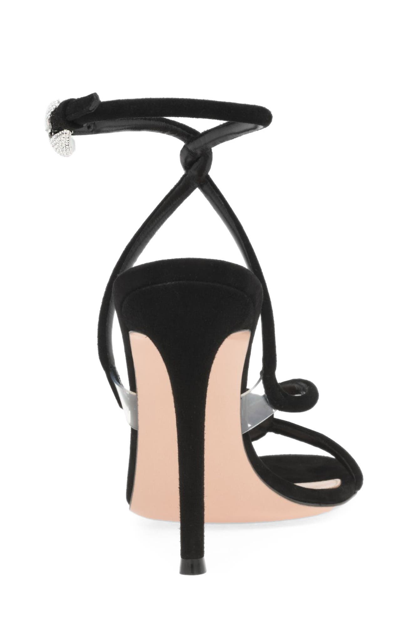 Gianvito Rossi Mamba Crystal Sandal, Alternate, color, Black Suede