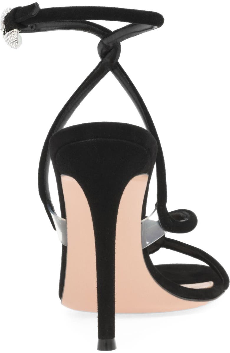 Gianvito Rossi Mamba Crystal Sandal, Alternate, color, Black Suede