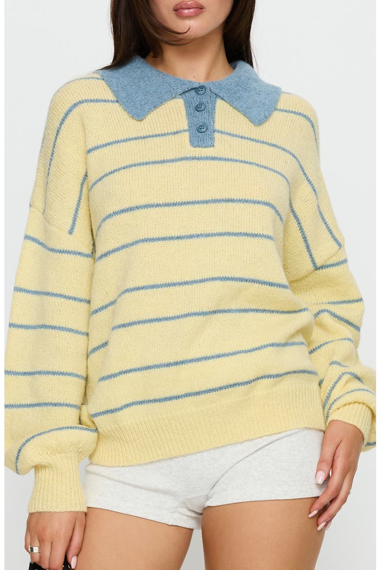 Minda Stripe Sweater, Main, color, YELLOW STRIPE