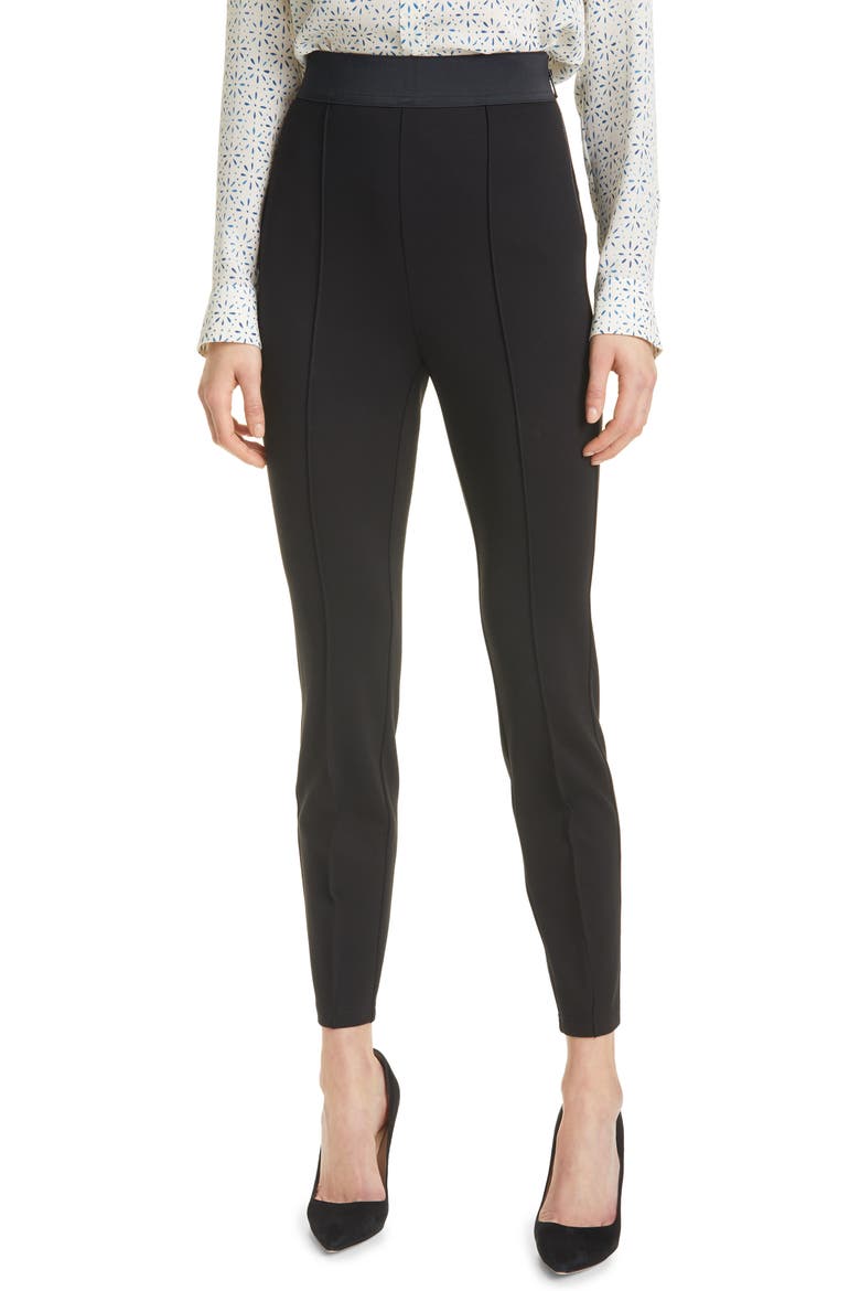 Talmire Raised Seam Cigarette Pants, Main, color, BLACK