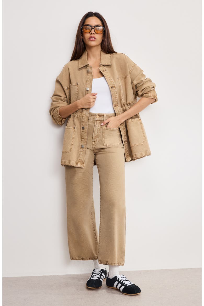 Oversize Canvas Shirt Jacket, Alternate, color, GOOD KHAKI001