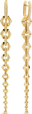 DRIES CRIEL Flow Graduated Diamond Chain Drop Earrings